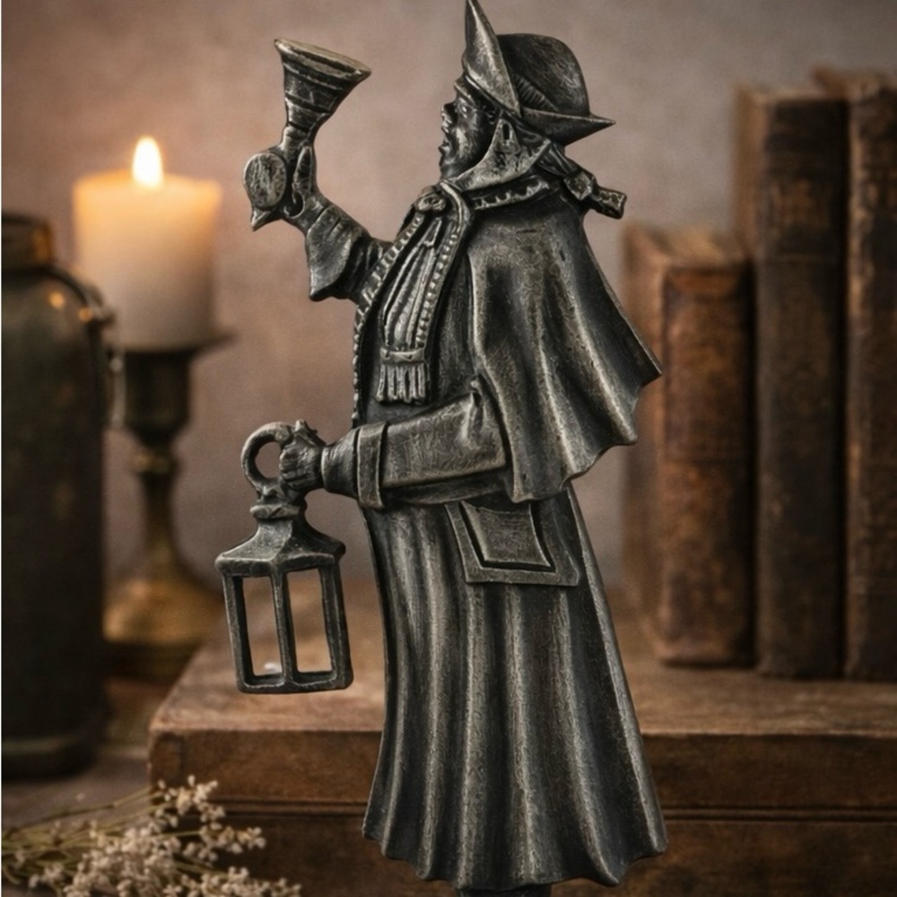 Vintage Cast Aluminum Town Crier House Address Sign Whitehall Style 8” - Picture 2 of 8